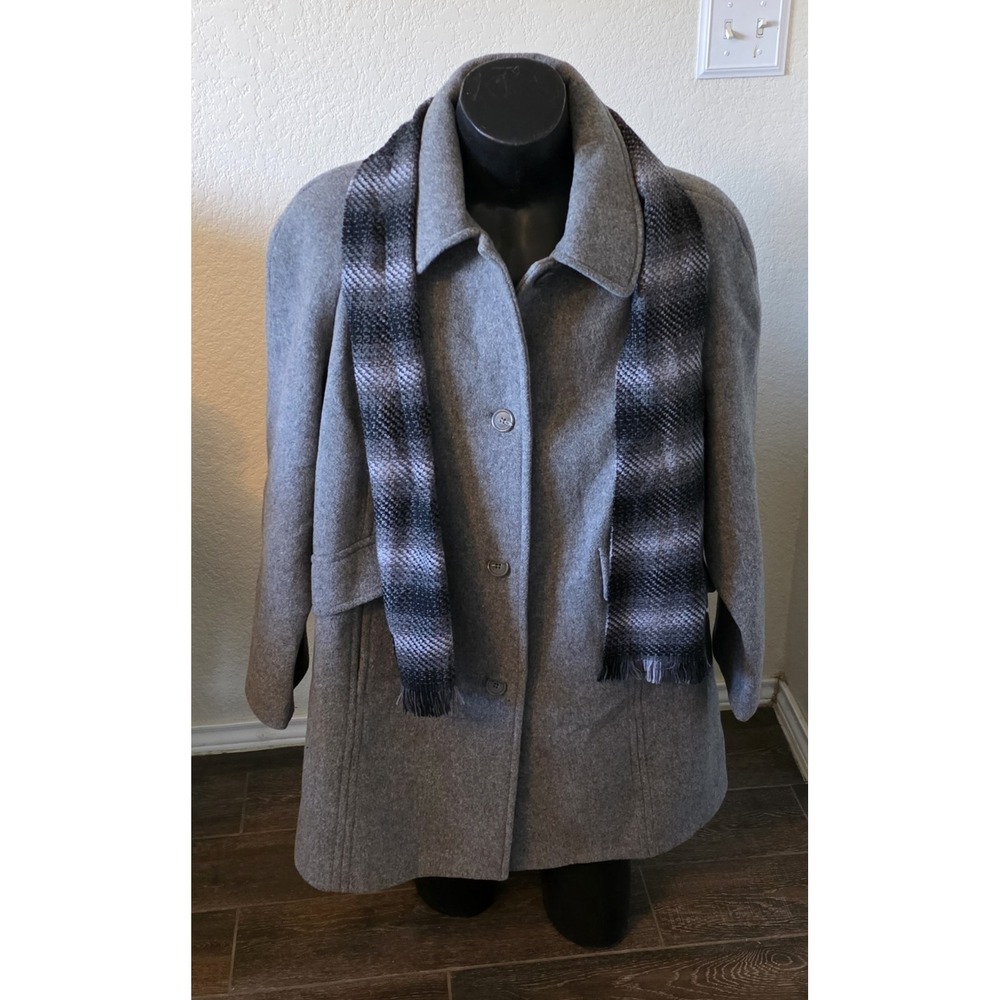 East 5th Women's Gray Wool Blend Long Sleeve Overcoat | Size 2X